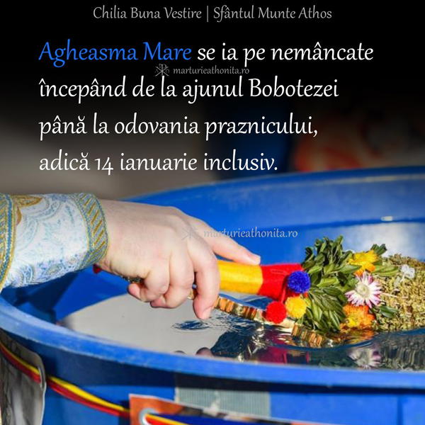 Agheasma Mare se ia pe nemancate