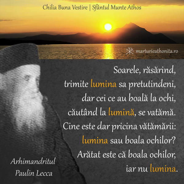 Arhimandritul Paulin Lecca soarele rasarind