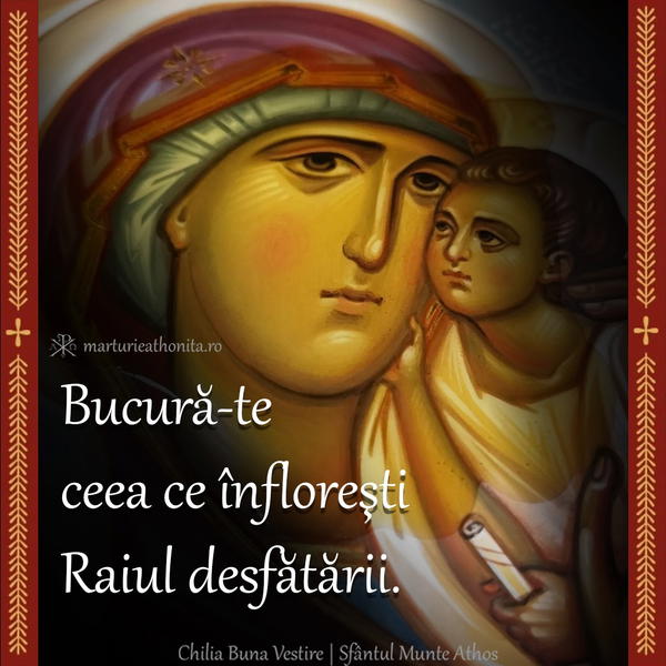 Bucura te ceea ce infloresti Raiul desfatarii Buna Vestire