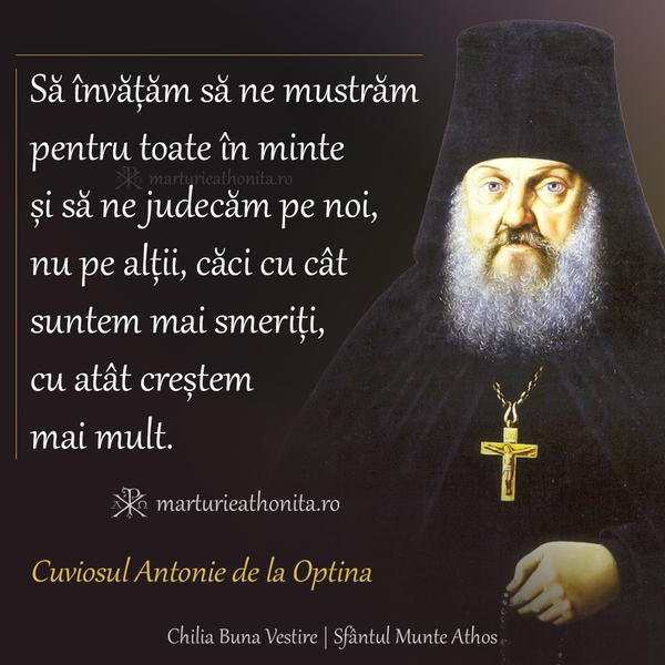 Cuv. Antonie de la Optina sa invatam sa ne mustram