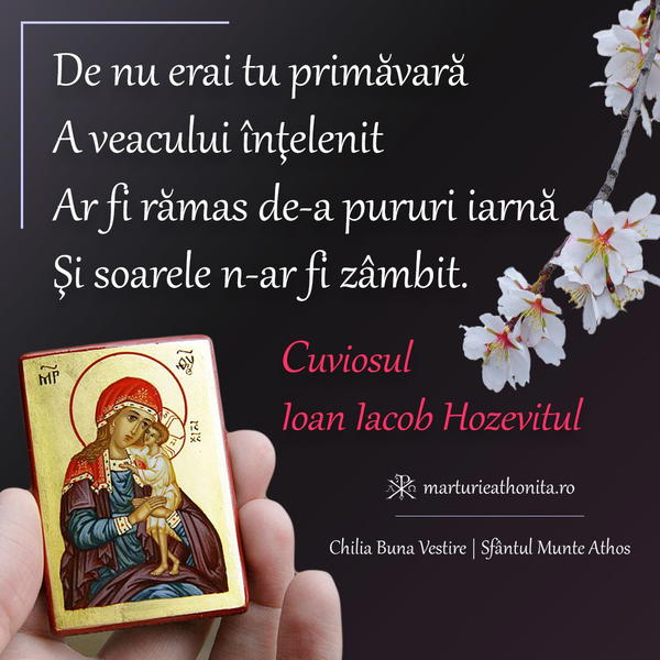 Cuv. Ioan Iacob Hozevitul de nu erai tu primavara