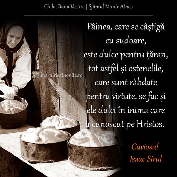 Cuv. Isaac Sirul painea care se castiga cu sudoare