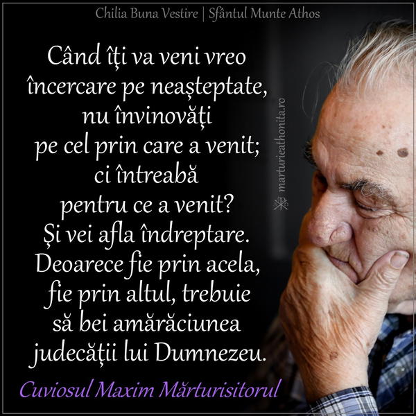 Cuv. Maxim Marturisitorul cand iti va veni vreo incercare