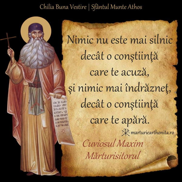 Cuv. Maxim Marturisitorul constiinta