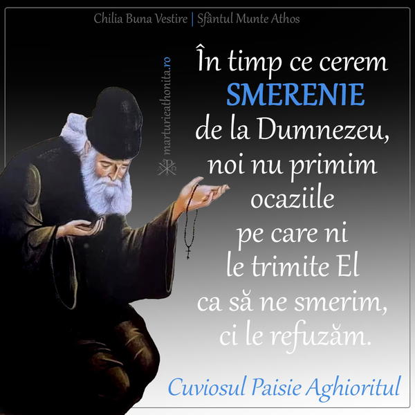 Cuv. Paisie in timp ce cerem smerenie