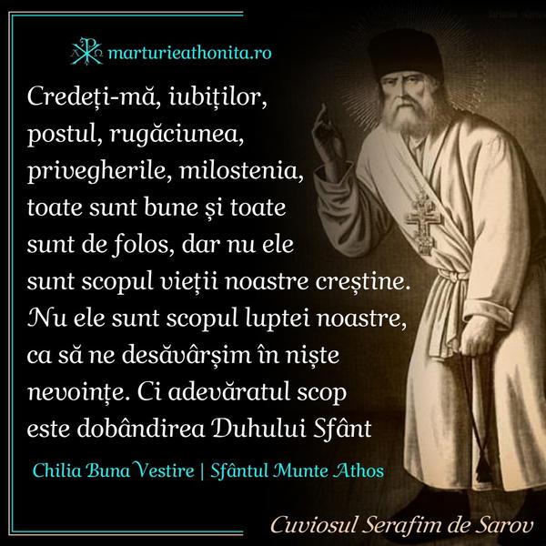 Cuv. Serafim de Sarov scopul vietii crestine