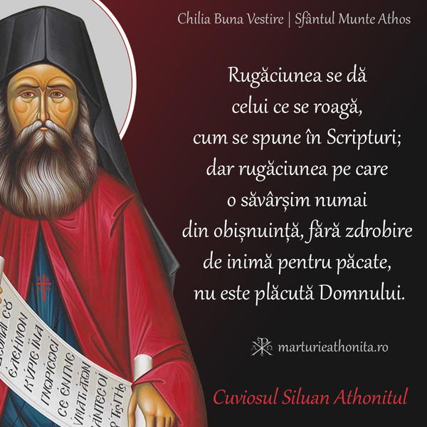 Cuv. Siluan Athonitul rugaciunea din obisnuinta