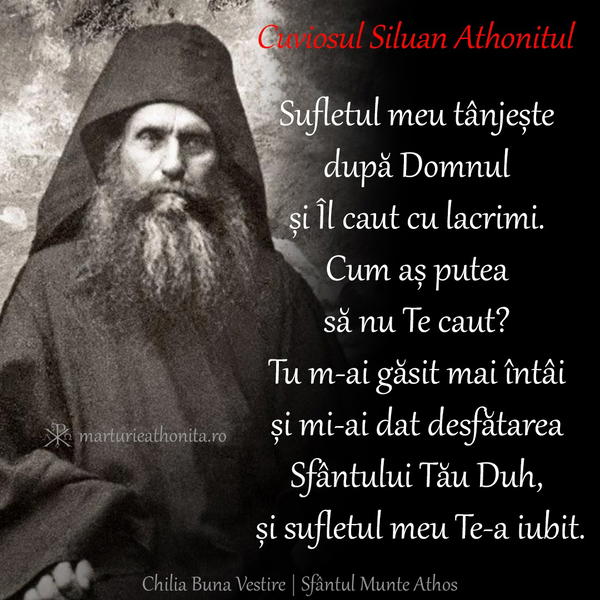 Cuv. Siluan Athonitul sufletul meu tanjeste