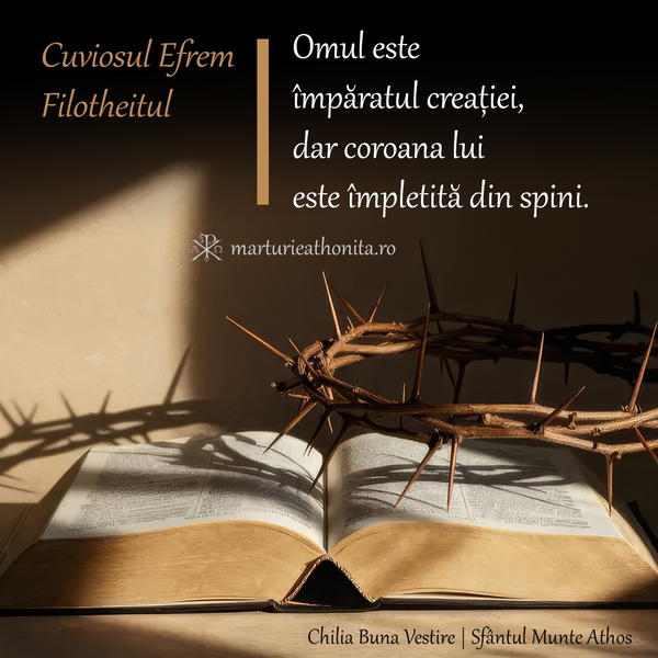 Cuviosul Efrem Filotheitul omul este imparatul creatiei