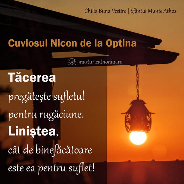 Cuviosul Nicon de la Optina tacerea pregateste sufletul pentru rugaciune