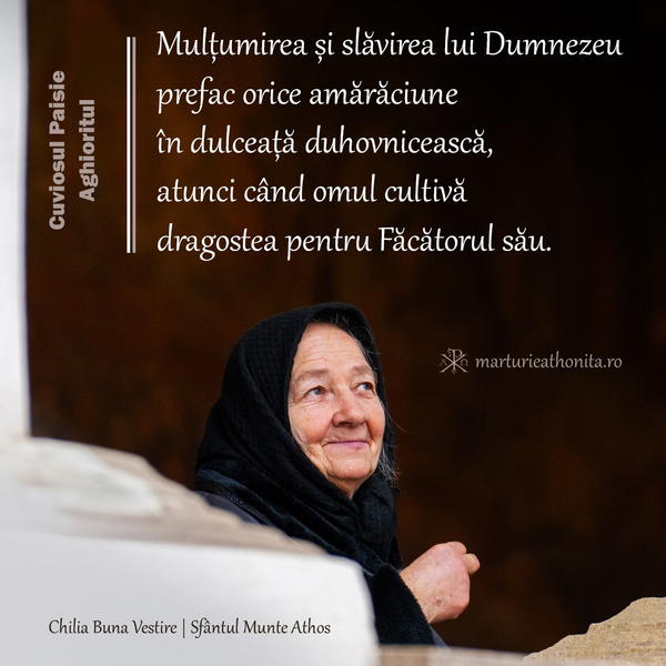 Cuviosul Paisie Aghioritul Multumirea si slavirea lui Dumnezeu
