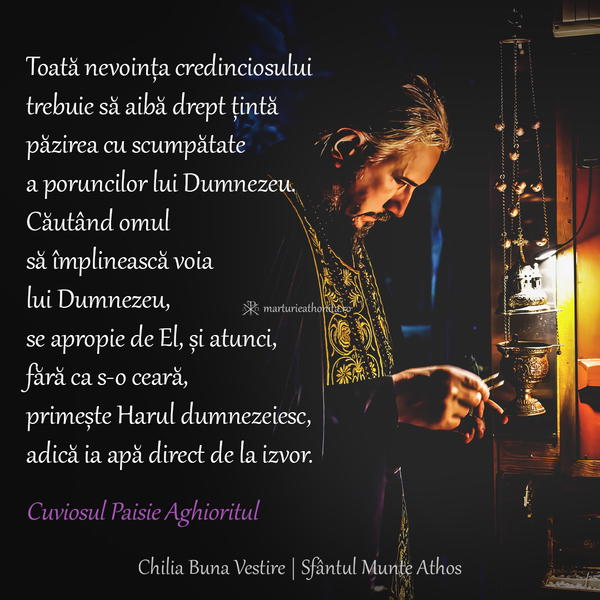 Cuviosul Paisie Aghioritul pazirea poruncilor lui Dumnezeu