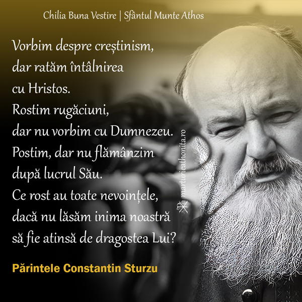 Parintele Constantin Sturzu Vorbim despre crestinism dar ratam intalnirea cu Hristos