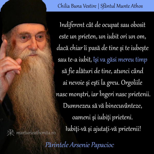 Pr. Arsenie Papacioc isi va gasi mereu timp