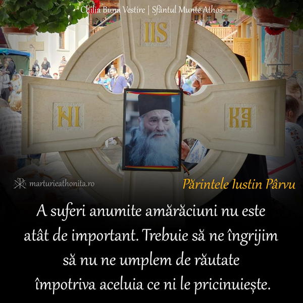 Pr. Iustin Parvu a suferi anumite amaraciuni