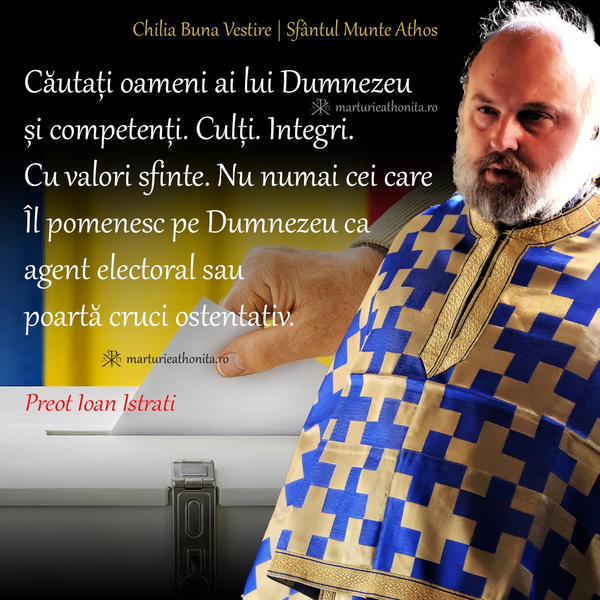 Preot Ioan Istrati alegeri