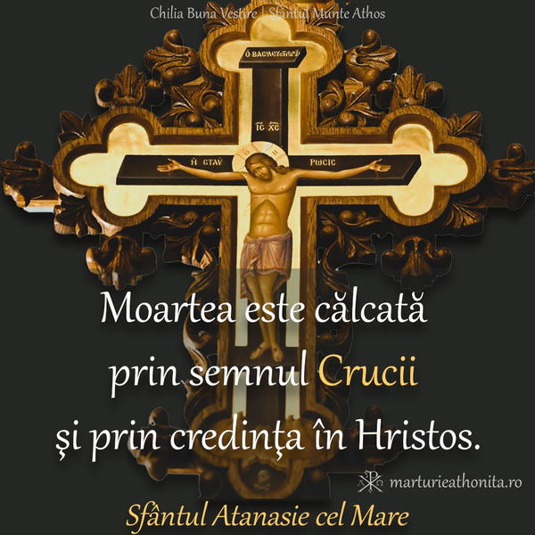Sf. Atanasie cel Mare moartea este calcata prin semnul Crucii
