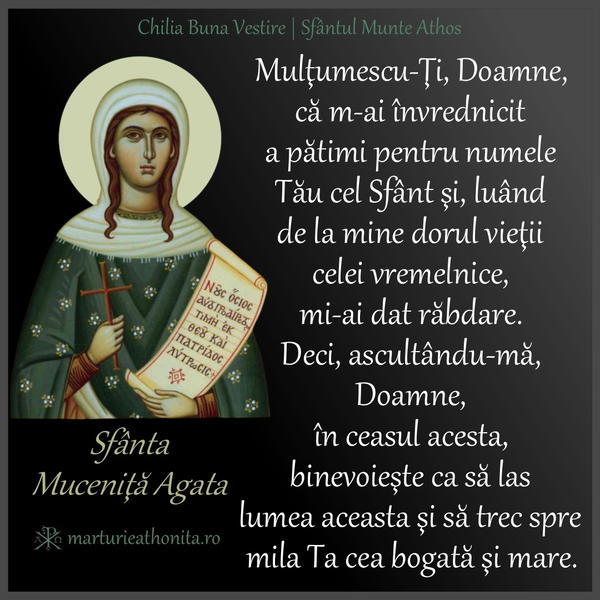 Sf. Mc. Agata multumire refacut