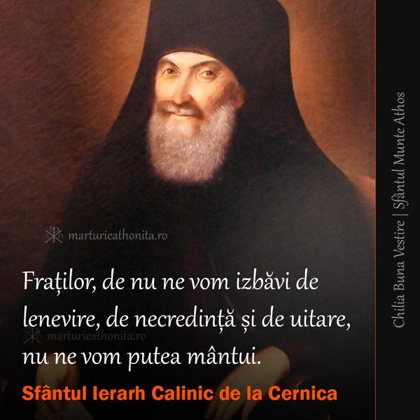 Sfantul Ierarh Calinic de la Cernica fratilor de nu ne vom izbavi de