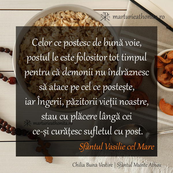 Sfantul Vasilie cel Mare cei ce postesc de buna voie VAR 2