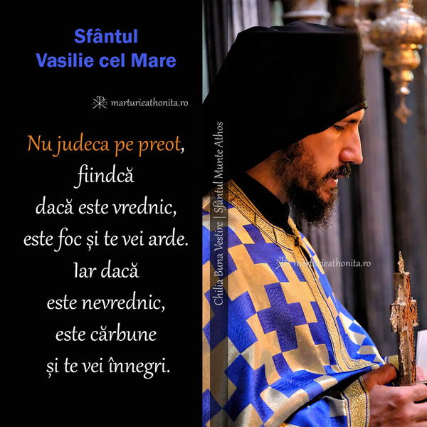Sfantul Vasilie cel Mare nu judeca pe preot
