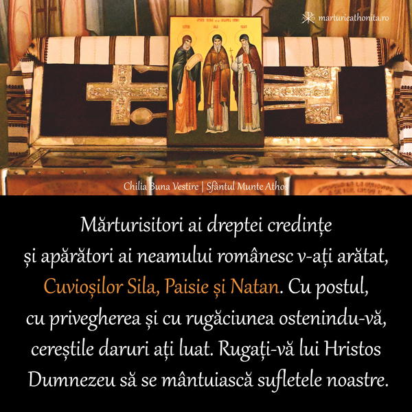 Sfintii Sila Paisie si Natan tropar
