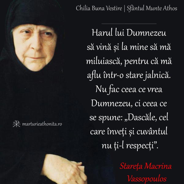 Stareta Macrina Vassopoulos dascale cel care inveti